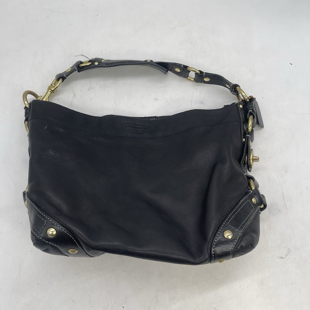 Coach Carly Hobo Shoulder Bag Black Y2K VTG Slouchy Chain Gold 13x9x5